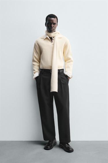 Zara Поло из двухизнаночного трикотажа