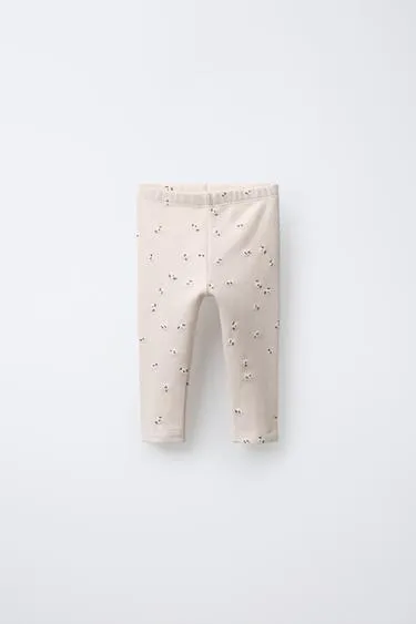 Утепленные легинсы с цветочным принтом- Заказать в России