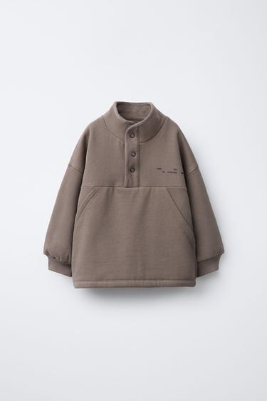 Zara Толстовка с рельефной надписью и логотипом