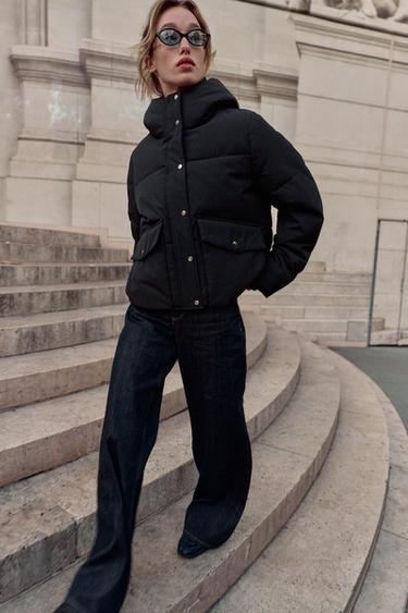 Zara Короткий анорак с капюшоном WATER REPELLENT WINDPROOF