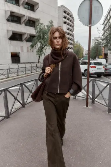 Мягкая куртка с отделкой под кожу- Заказать в России