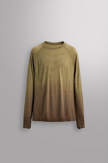 Zara Бесшовная спортивная футболка с контрастными деталями купить с доставкой.