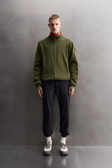 Zara Кардиган из флиса с контрастными вставками