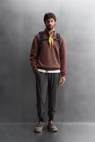 Zara Джемпер с молнией CONTRAST QUARTER-ZIP