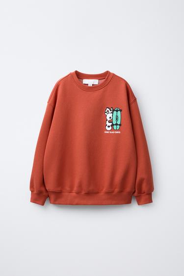 Zara Толстовка с рельефным принтом