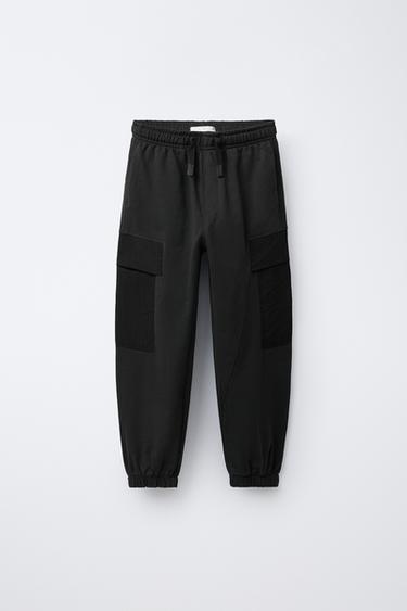 Zara Джоггеры из мягкой ткани с комбинированными элементами купить с доставкой.