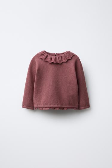 Zara Вязаный джерси с кружевом купить с доставкой.
