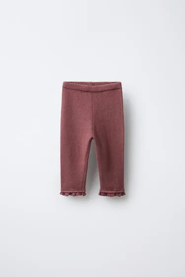 Трикотажные легинсы с кружевом- Заказать в России