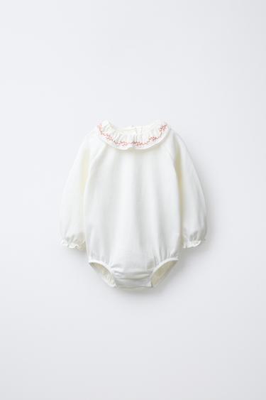 Zara Боди с вышитым воротником