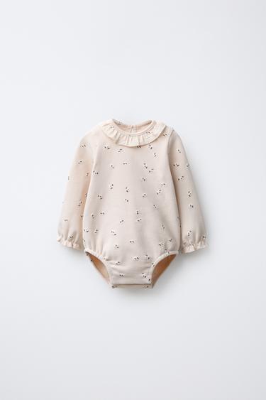 Zara Теплое боди с цветочным принтом