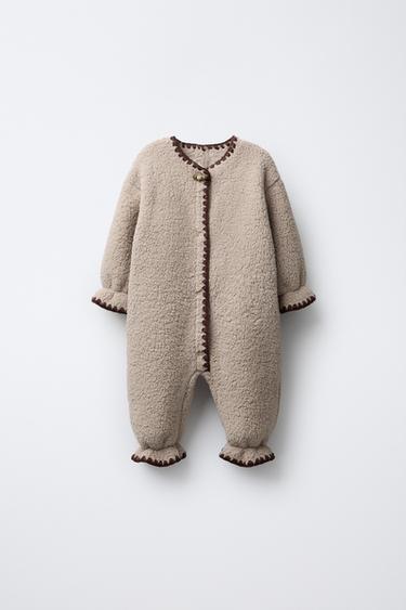 Zara Флисовый комбинезон с контрастной отделкой купить с доставкой.