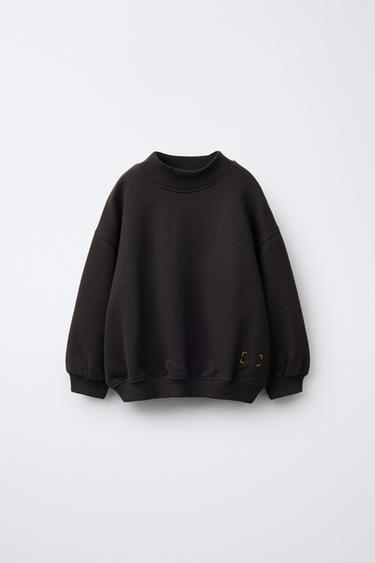 Zara Однотонная толстовка с воротником-стойкой купить с доставкой.