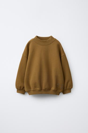 Zara Однотонная толстовка с воротником-стойкой купить с доставкой.