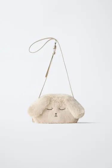 Сумка-рюкзак «кролик» из искусственного меха