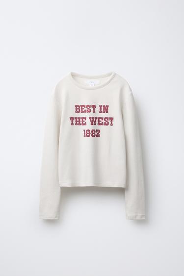 Zara Футболка с надписью COWGIRL