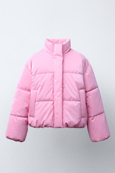 Zara Стеганая куртка с блестящей отделкой