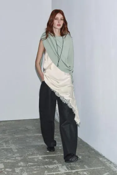 Джинсы ZW COLLECTION BARREL с эффектом кракле и низкой посадкой- Заказать в России