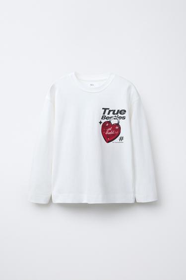 Zara Футболка с принтом замка в форме сердца