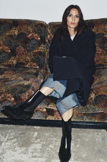 Zara Кожаные ботильоны на среднем тонком каблуке, лимитированная серия