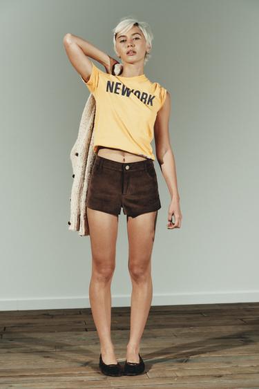 Zara Мини-шорты из искусственной замши