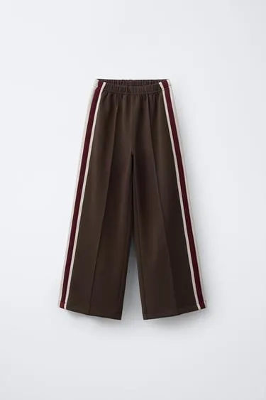 Брюки WIDE LEG с лампасами из модала- Заказать в России