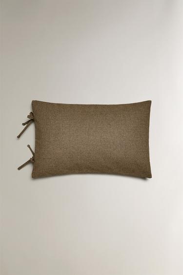 Zara Чехол подушки ZARA из хлопка и льна в рождественской клетке