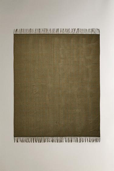 Zara Плед в клетку с бахромой