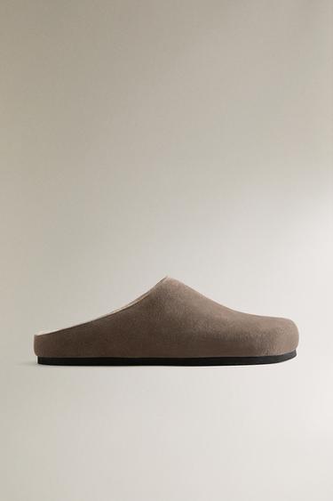 Zara Теплые минималистичные кожаные сабо