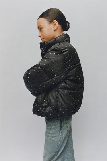 Zara Стеганая куртка со стразами