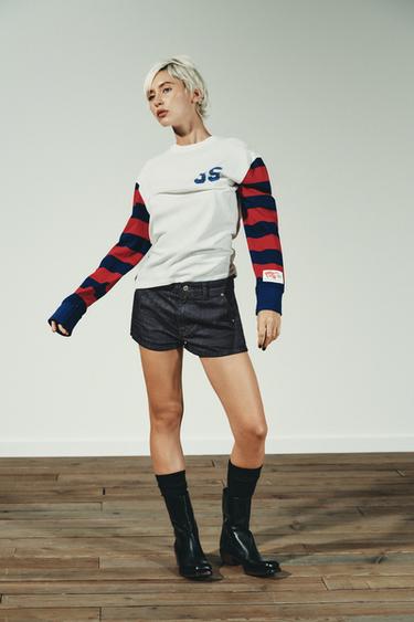 Zara Футболка VARSITY в полоску купить с доставкой.