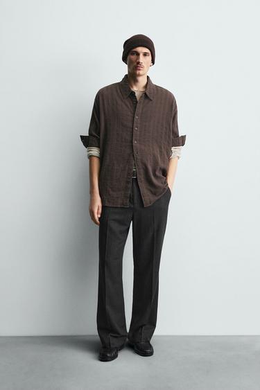 Zara Рубашка из рельефной ткани в клетку