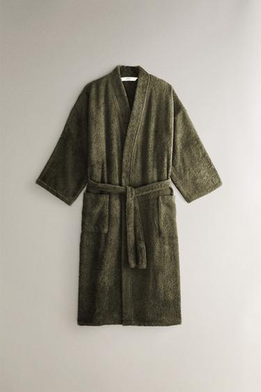 Zara Халат из хлопка высокого качества (420 г/м²) купить с доставкой.