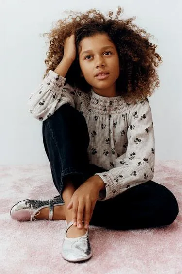 Блуза в клетку и с цветочным принтом- Заказать в России