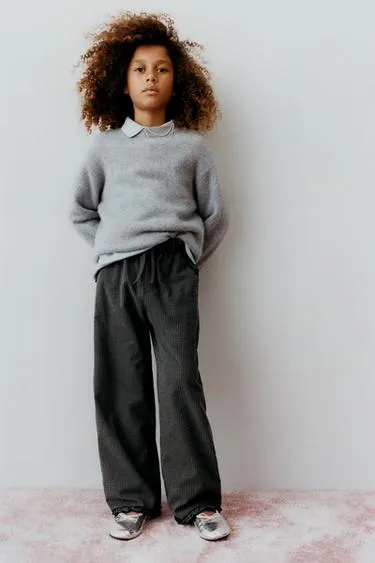 Брюки в клетку виши с воланами- Заказать в России