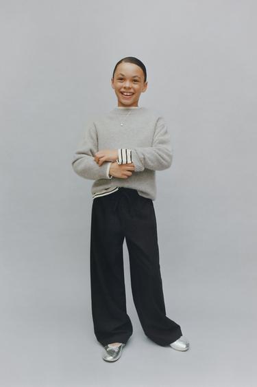 Zara Брюки WIDE LEG со стразами