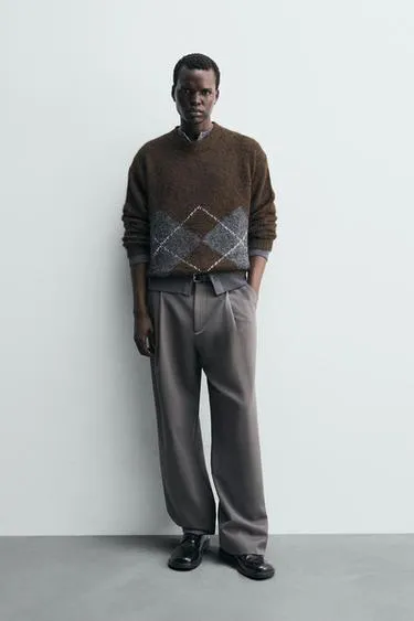 Жаккардовый свитер с ромбами- Заказать в России