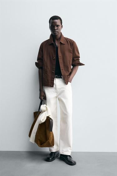 Zara Куртка-рубашка с вышивкой из рельефной ткани