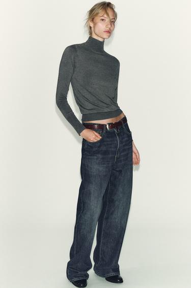 Zara Плиссированный джемпер с пуговицами