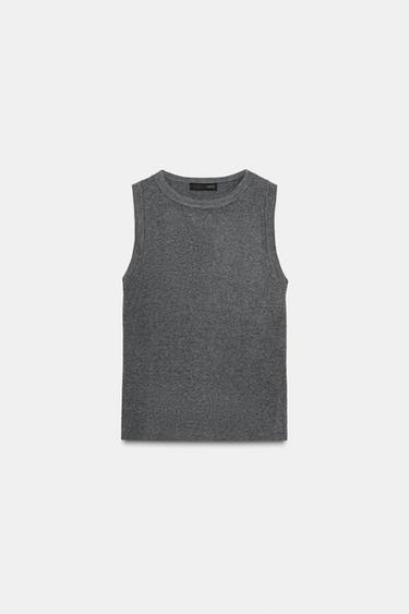 Zara Базовый трикотажный топ купить с доставкой.