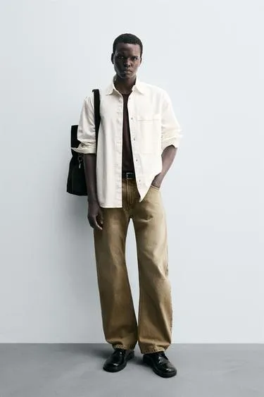 Рубашка из хлопка и льна с вышивкой- Заказать в России