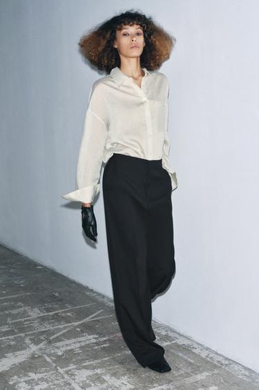 Zara Брюки минималистичные из шерсти — ZW COLLECTION купить с доставкой.