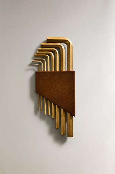 Zara Набор из 8 стальных шестигранных ключей с деревянным держателем