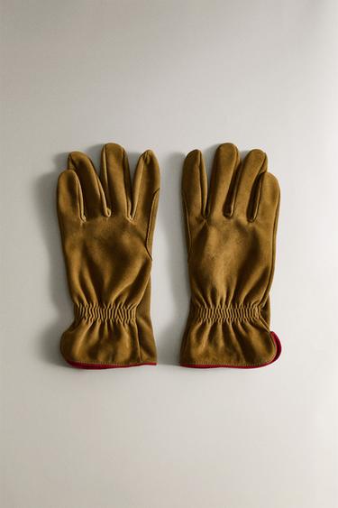 Zara Замшевые рабочие перчатки