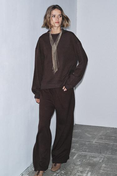 Zara Широкие брюки из мягкой ткани