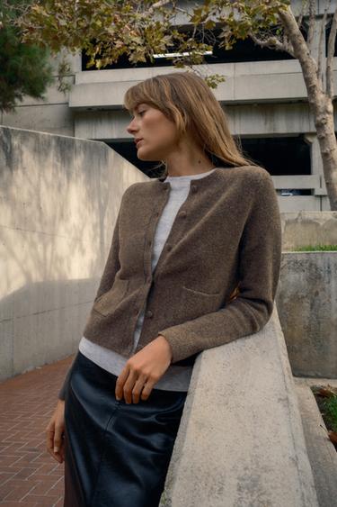 Zara Трикотажный кардиган с обтяжными пуговицами