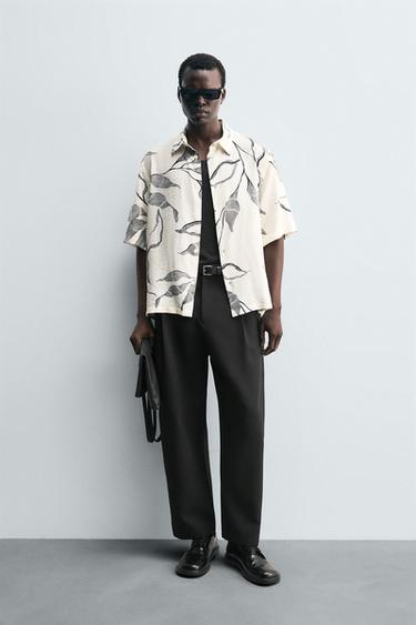 Zara Рубашка с цветочным принтом