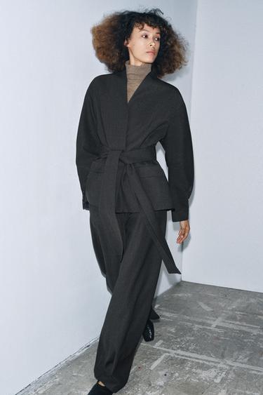 Zara Блейзер-кимоно из смесовой шерсти — ZW COLLECTION купить с доставкой.