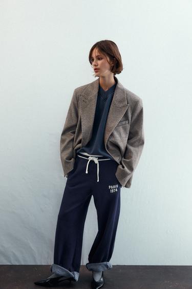 Zara Блейзер в елочку с подплечниками купить с доставкой.