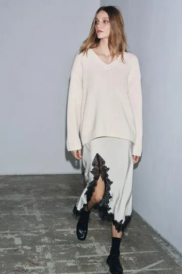 Юбка миди с кружевом ZW COLLECTION- Заказать в России