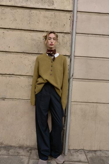 Zara Вязаный джемпер с пуговицами купить с доставкой.